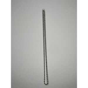 Vintage Two-Tone Rope Chain Necklace, 24-Inch, Silver & Gold Twist Design